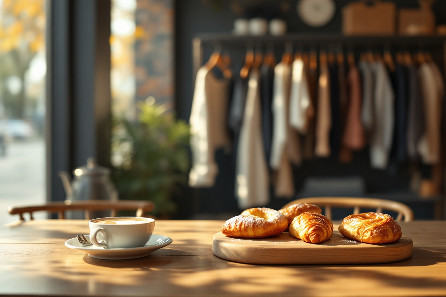 Interior of Feelice cafe with pastries and seating