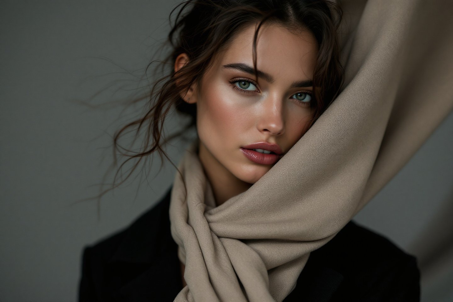 Editorial fashion campaign image with premium studio lighting